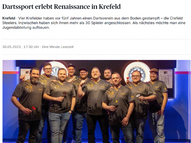 Dartssport erlebt Renaissance in Krefeld (RP)